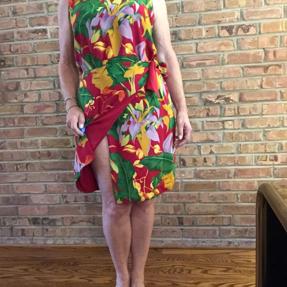 100% silk, reversible wrap skirt